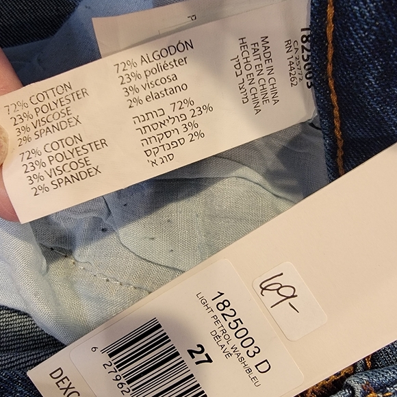 Dex High Rise Zoe Straight Crop Jean Size 27 Light Petrol Wash NEW! - Picture 13 of 16